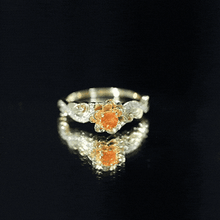 Load image into Gallery viewer, Genuine Citrine Rose Engagement Ring with Diamonds
