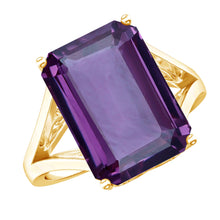 Load image into Gallery viewer, 8 Carat Lab Grown Alexandrite Emerald Cut Engagement Ring