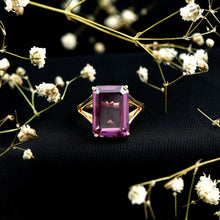 Load image into Gallery viewer, 8 Carat Lab Grown Alexandrite Emerald Cut Engagement Ring