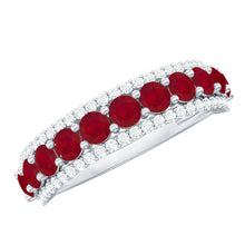 Load image into Gallery viewer, Natural Ruby Diamond Half Eternity Anniversary Band Ring for Women