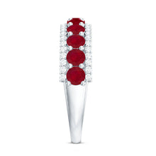 Load image into Gallery viewer, Natural Ruby Diamond Half Eternity Anniversary Band Ring for Women