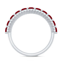 Load image into Gallery viewer, Natural Ruby Diamond Half Eternity Anniversary Band Ring for Women