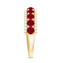 Load image into Gallery viewer, Natural Ruby Diamond Half Eternity Anniversary Band Ring for Women