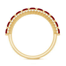 Load image into Gallery viewer, Natural Ruby Diamond Half Eternity Anniversary Band Ring for Women