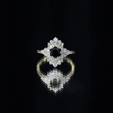 Load image into Gallery viewer, Black Spinel and Diamond Vintage Engagement Ring in Silver