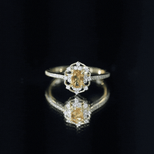 Load image into Gallery viewer, Genuine Citrine Vintage Engagement Ring in Gold Plated Silver