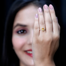 Load image into Gallery viewer, Genuine Citrine Vintage Engagement Ring in Gold Plated Silver
