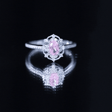 Load image into Gallery viewer, Natural Pink Sapphire Diamond Vintage Engagement Ring in Silver