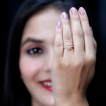 Load image into Gallery viewer, Natural Pink Sapphire Diamond Vintage Engagement Ring in Silver