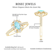 Load image into Gallery viewer, Genuine Sky Blue Topaz Vintage Engagement Ring in Gold Plated Silver