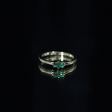 Load image into Gallery viewer, Baguette Cut Lab Emerald Solitaire Promise Ring in East West Style