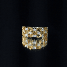 Load image into Gallery viewer, Certified Citrine Wide Wedding Band in Gold Plated Silver