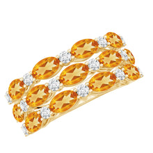 Load image into Gallery viewer, Certified Citrine Wide Wedding Band in Gold Plated Silver