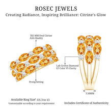 Load image into Gallery viewer, Certified Citrine Wide Wedding Band in Gold Plated Silver