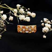 Load image into Gallery viewer, Certified Citrine Wide Wedding Band in Gold Plated Silver
