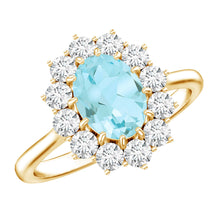 Load image into Gallery viewer, Genuine 1 Carat Sky Blue Topaz Oval Engagement Ring with Certificate
