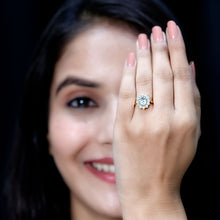 Load image into Gallery viewer, Genuine 1 Carat Sky Blue Topaz Oval Engagement Ring with Certificate