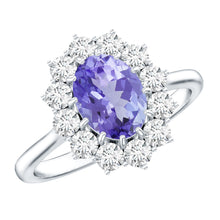 Load image into Gallery viewer, Genuine 1.3 Carat Oval Cut Tanzanite Huge Engagement Ring in Silver