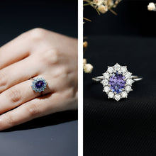Load image into Gallery viewer, Genuine 1.3 Carat Oval Cut Tanzanite Huge Engagement Ring in Silver