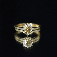Load image into Gallery viewer, Natural Oval Citrine Promise Ring Set with Diamond
