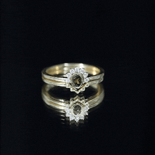 Load image into Gallery viewer, Natural Garnet Diamond Engagement Ring with Enhancer in Gold Plated Silver
