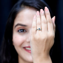 Load image into Gallery viewer, Real London Blue Topaz Engagement Ring With Enhancer in Silver