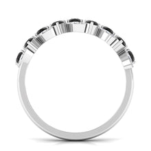 Load image into Gallery viewer, Black Onyx and Diamond Half Eternity Leaf Band for Women