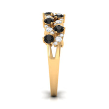 Load image into Gallery viewer, Black Onyx and Diamond Half Eternity Leaf Band for Women