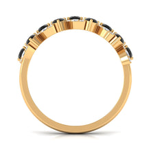 Load image into Gallery viewer, Black Onyx and Diamond Half Eternity Leaf Band for Women