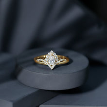 Load image into Gallery viewer, Women's Pear Shaped Moissanite Designer Engagement Ring in Silver
