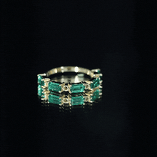 Load image into Gallery viewer, Baguette Cut Lab Grown Emerald Eternity Wedding Band