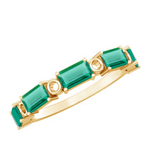 Load image into Gallery viewer, Baguette Cut Lab Grown Emerald Eternity Wedding Band