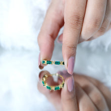 Load image into Gallery viewer, Baguette Cut Lab Grown Emerald Eternity Wedding Band