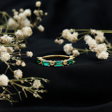 Load image into Gallery viewer, Baguette Cut Lab Grown Emerald Eternity Wedding Band