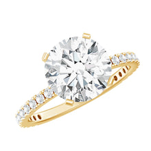 Load image into Gallery viewer, 3 Carat Brilliant Cut Moissanite Classic Engagement Ring In Gold Plated Silver