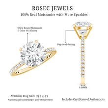 Load image into Gallery viewer, 3 Carat Brilliant Cut Moissanite Classic Engagement Ring In Gold Plated Silver