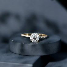 Load image into Gallery viewer, 3 Carat Brilliant Cut Moissanite Classic Engagement Ring In Gold Plated Silver
