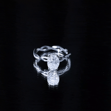 Load image into Gallery viewer, Certified 2 Carat Moissanite Hidden Halo Engagement Ring in Silver
