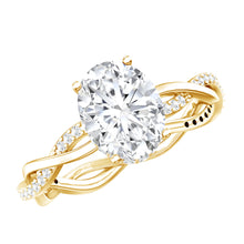 Load image into Gallery viewer, Certified 2 Carat Moissanite Hidden Halo Engagement Ring in Silver