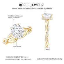 Load image into Gallery viewer, Certified 2 Carat Moissanite Hidden Halo Engagement Ring in Silver