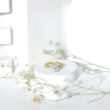 Load image into Gallery viewer, Certified 2 Carat Moissanite Hidden Halo Engagement Ring in Silver