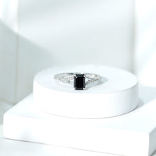 Load image into Gallery viewer, 8X10MM Emerald Cut Lab Created Black Diamond Engagement Ring