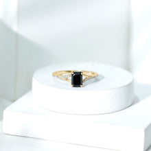 Load image into Gallery viewer, 8X10MM Emerald Cut Lab Created Black Diamond Engagement Ring