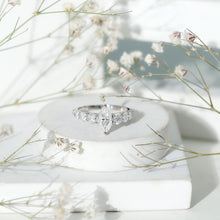 Load image into Gallery viewer, Marquise Cut Moissanite Engagement Ring with Side Stones