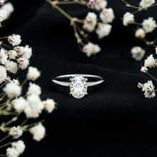 Load image into Gallery viewer, Certified 6X8mm Solitaire Moissanite Oval Engagement Ring