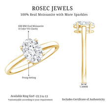 Load image into Gallery viewer, Certified 6X8mm Solitaire Moissanite Oval Engagement Ring