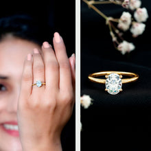 Load image into Gallery viewer, Certified 6X8mm Solitaire Moissanite Oval Engagement Ring
