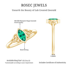 Load image into Gallery viewer, Certified Lab Created Emerald Promise Ring in Yellow Gold Plated Silver
