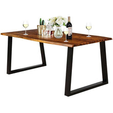 Load image into Gallery viewer, Modern Indoor Outdoor Metal Frame Wood Top Patio or Kitchen Dining Table