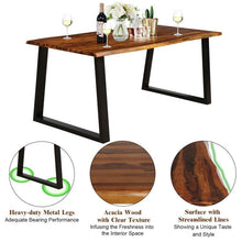 Load image into Gallery viewer, Modern Indoor Outdoor Metal Frame Wood Top Patio or Kitchen Dining Table